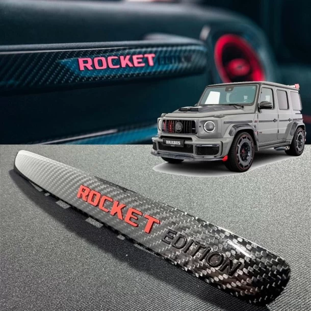  - logo & Emblems - Сarbon Brabus Rocket G900 inserción manija interior del pasajero para Mercedes W463A - 1 - Eleve su Mercedes