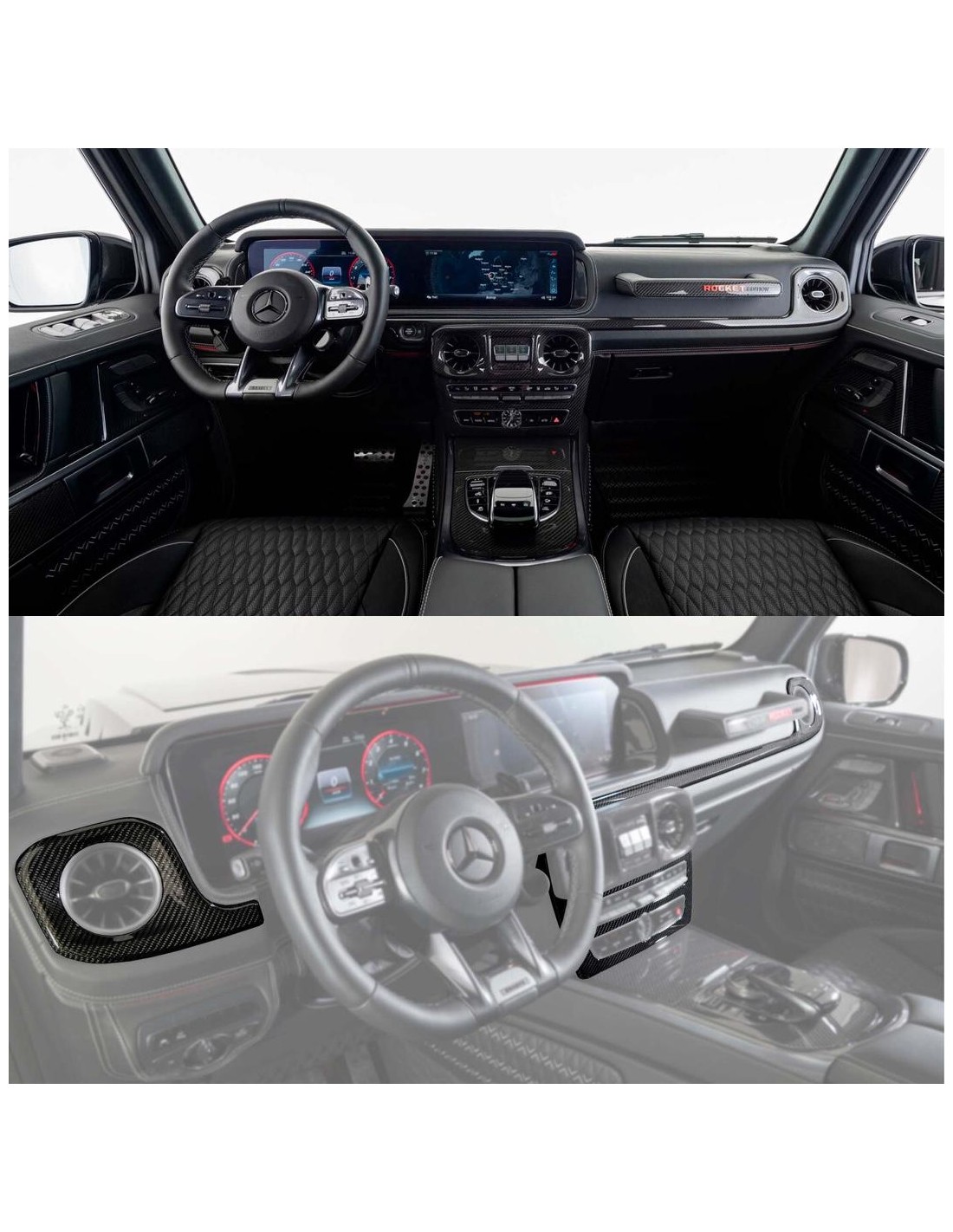 Paquete de carbono BRABUS Embellecedor interior III brillante para Mercedes W463A Tuning-Parts, Mercedes Benz, G Class W463A, In