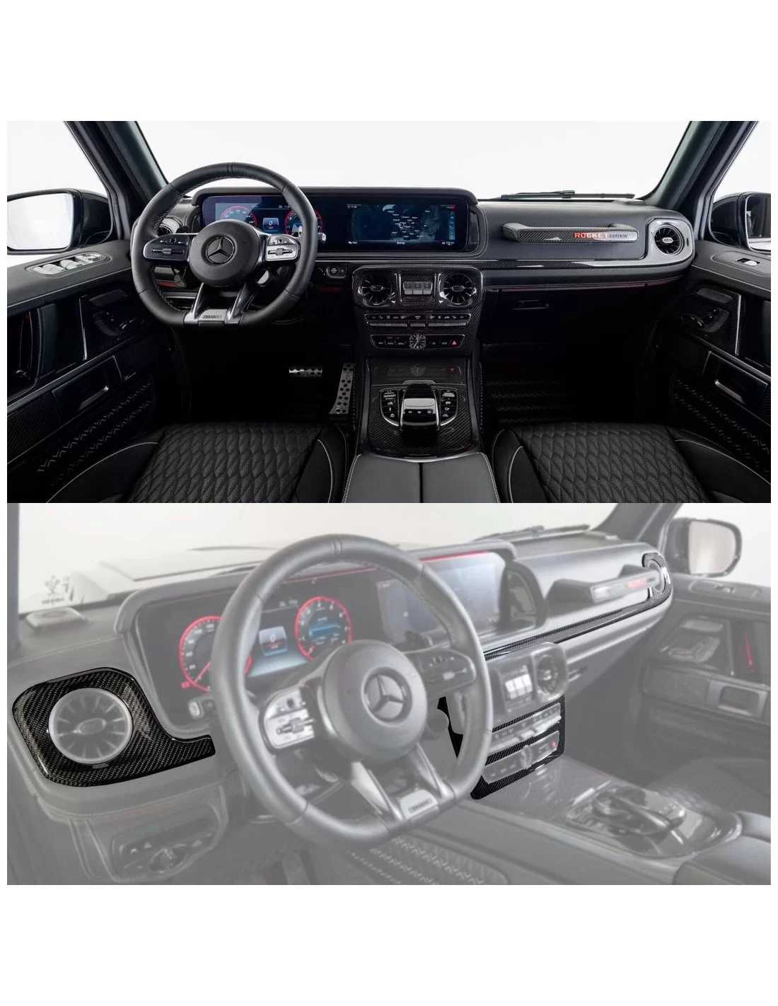 Pakiet BRABUS Carbon wykończenie panele wnętrzne Mercedes W463A Tuning-Parts, Mercedes Benz, G Class W463A, Wnętrze, G-Class, Cz