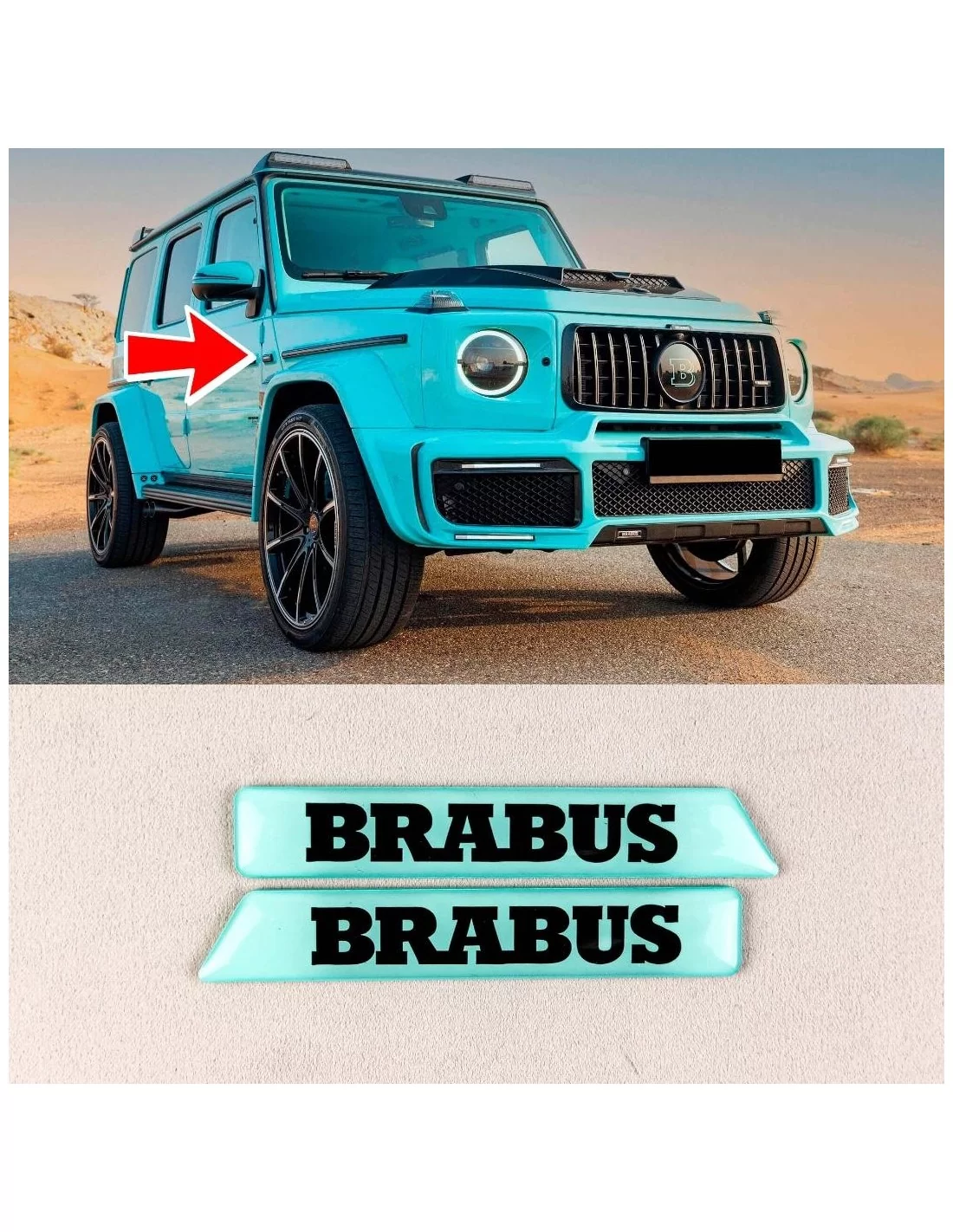 Molduras laterais Tiffany inserções estilo Brabus para Mercedes W463A W464 Classe G Mercedes-Benz, Emblems, Mercedes-Benz G-Clas