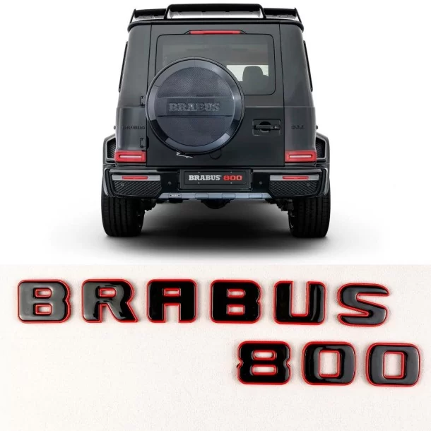 テールバッジ Brabus 800 エンブレム レッド ブラック ロゴ W463A メルセデスベンツ Gクラス用 Mercedes-Benz, Emblems, Mercedes-Benz G-Class 2018+ (W463A), ロゴとエンブレム, 