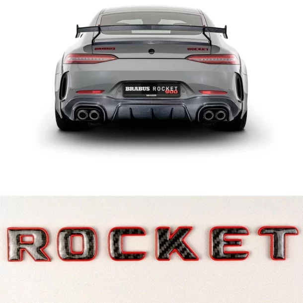  - Logos & Emblems - ブラバス ロケットスタイル レッド カーボンエンブレム メルセデスベンツ車 GT Gクラス GLE GT63 X290用 - 1 - Logos & Emblems ブラバス ロケットスタイル レッド カーボンエン