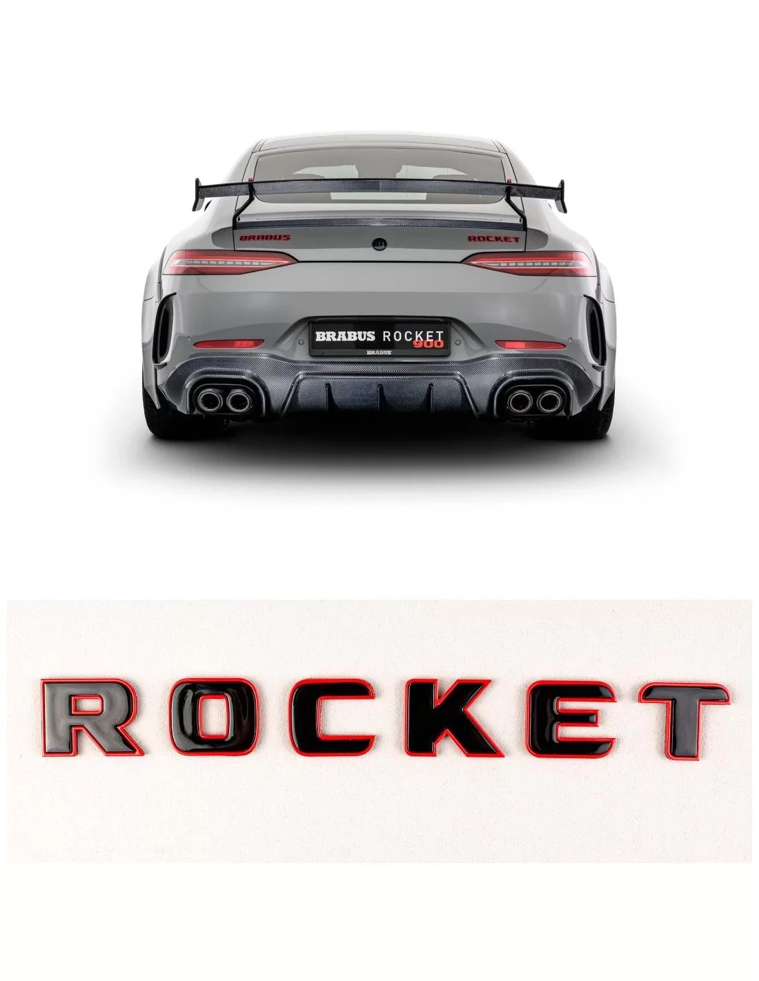 - logo & Emblems - Brabus Rocket Style червоний з чорною емблемою для автомобілів Mercedes-Benz GT G класу GLE GT63 X290 - 1 - - logo & Emblems - Brabus Rocket Style червоний з чорною емблемою для автомобілів Mercedes-Benz GT G класу GLE GT63 X290 - 1 -