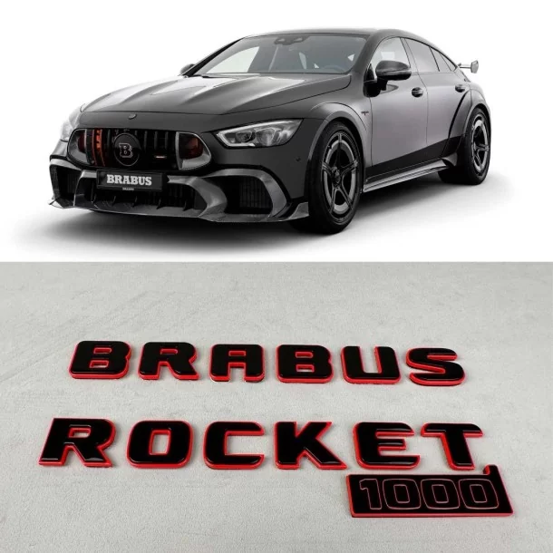  - logo & Emblems - Набір емблем Brabus rocket 1000 1 з 25 для автомобілів Mercedes-Benz GT 2024 - 1 - Ексклюзивний набір емблем