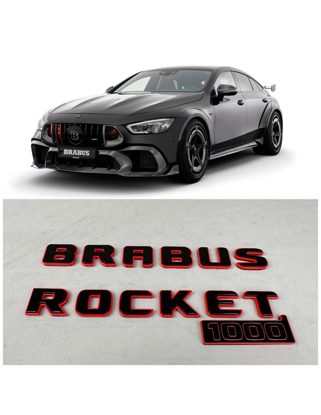  - Logos & Emblems - Brabus rocket 1000 徽标套装，25 个中的 1 个，用于梅赛德斯-奔驰 GT 2024 赛车 - 1 - 独一无二的Brabus Rocket 1000徽章徽标套装，2024款梅赛德斯GT限量25