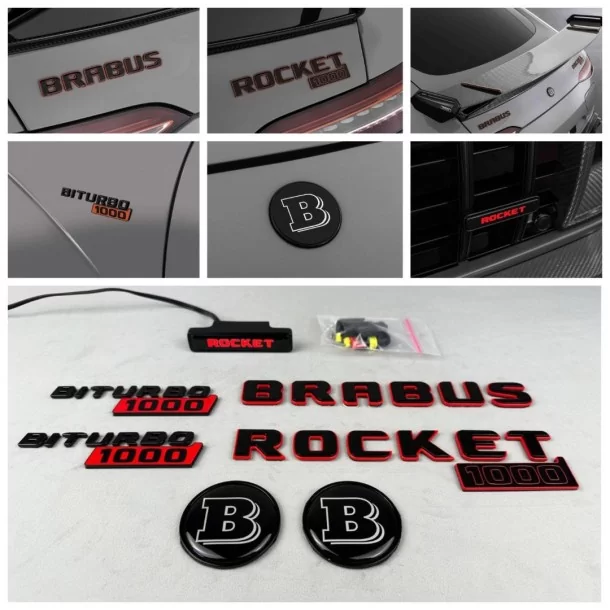 - Logos & Emblems - Full Brabus rocket 1000 badge emblem set for Mercedes-Benz cars GT 2024 - 1 - Upgrade your Mercedes-Benz GT
