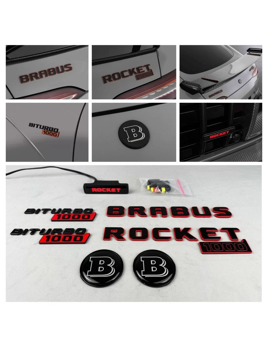 - logo & Emblems - Pełny zestaw emblematów Brabus Rocket 1000 dla samochodów Mercedes-Benz GT 2024 - 1 - Ulepsz swój Mercedes-B  - logo & Emblems - Pełny zestaw emblematów Brabus Rocket 1000 dla samochodów Mercedes-Benz GT 2024 - 1 - Ulepsz swój Mercedes-B
