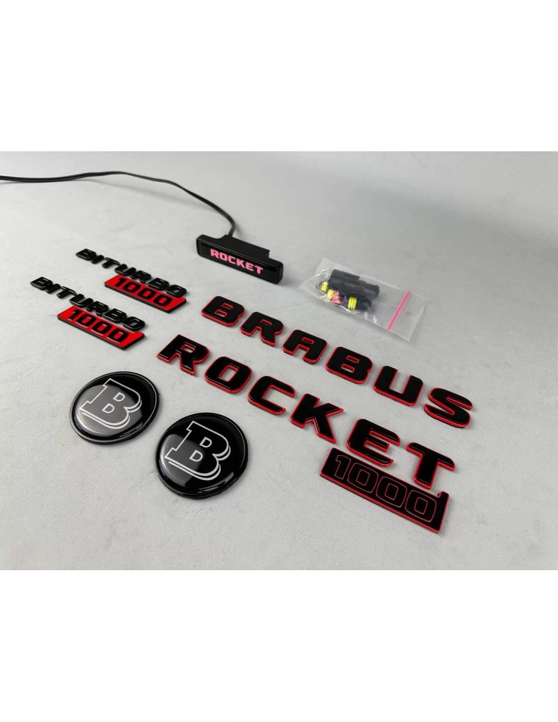  - Logos & Emblems - Conjunto completo de emblemas Brabus rocket 1000 para automóveis Mercedes-Benz GT 2024 - 2 - Actualize o se