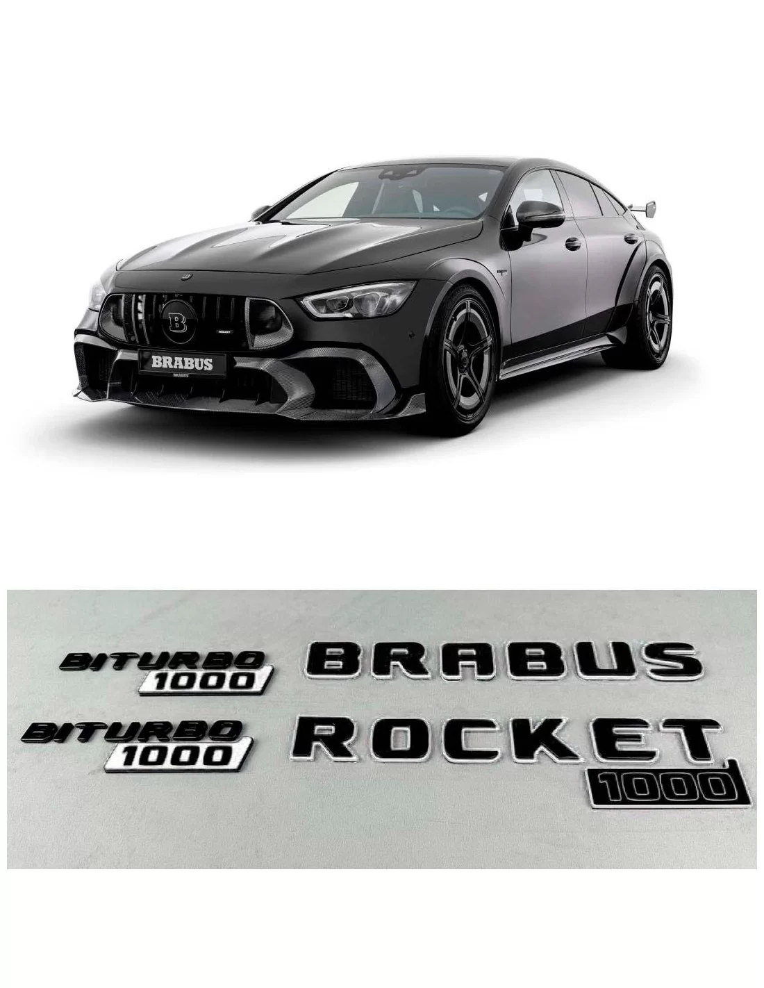 - Logos & Emblems - VIT Brabus rocket 1000 emblemsats för Mercedes-Benz bilar GT 2024 - 1 - Uppgradera din Mercedes GT 2024 med - Logos & Emblems - VIT Brabus rocket 1000 emblemsats för Mercedes-Benz bilar GT 2024 - 1 - Uppgradera din Mercedes GT 2024 med