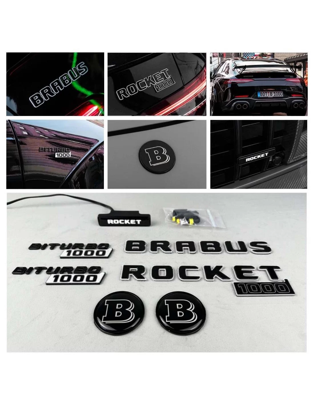 - logo & Emblems - Set d'emblèmes Brabus rocket 1000 BLANC pour Mercedes-Benz GT 2024 - 1 - Transformez votre Mercedes GT 2024 - logo & Emblems - Set d'emblèmes Brabus rocket 1000 BLANC pour Mercedes-Benz GT 2024 - 1 - Transformez votre Mercedes GT 2024