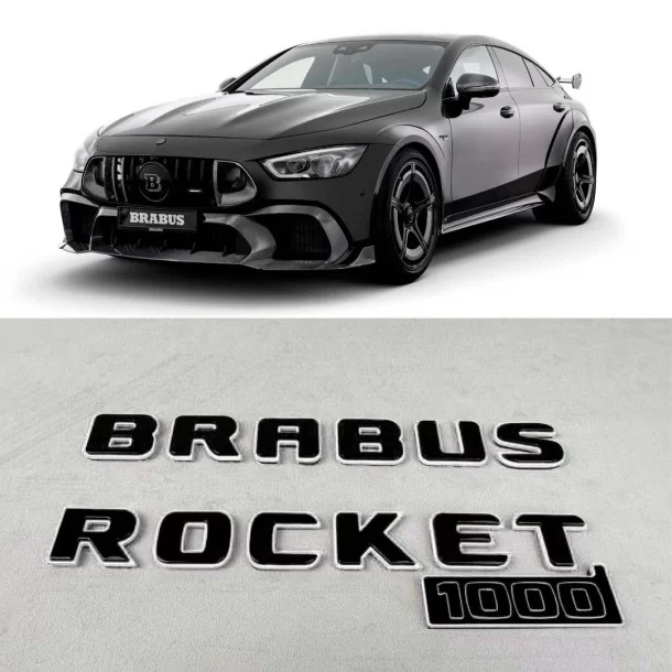 - Logos & Emblems - Brabus WHITE rocket 1000 徽章标志套装，25 个中的 1 个，用于梅赛德斯-奔驰 GT 2024 汽车 - 1 - 限量版 Brabus WHITE Rocket 1000 徽章套件（25 