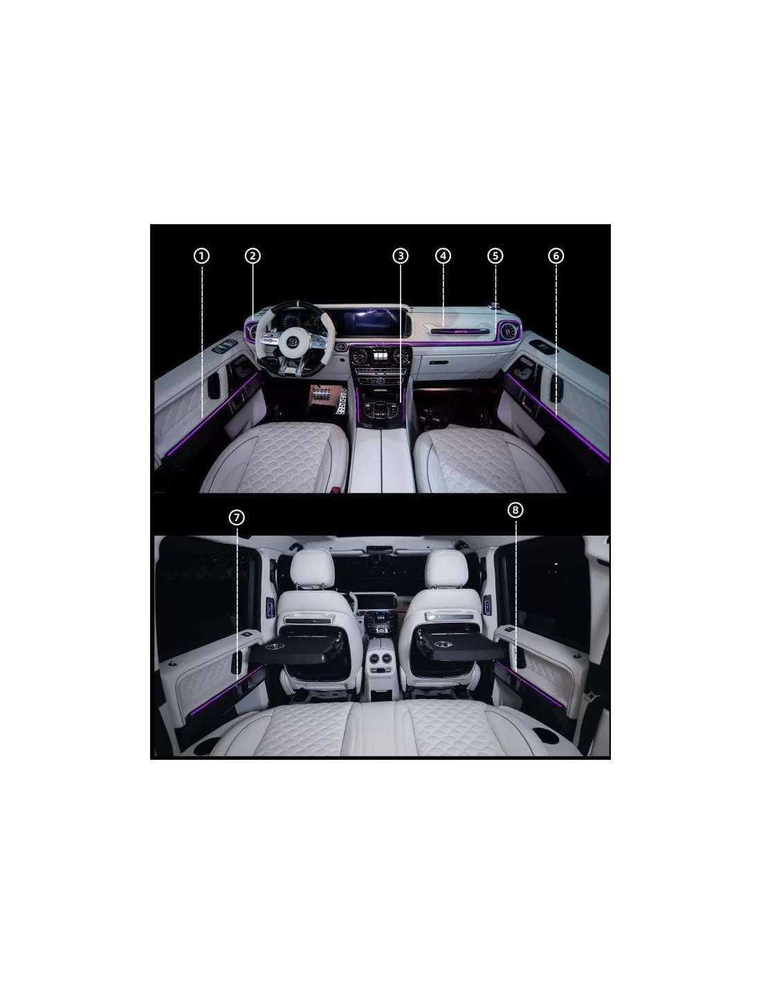 AMG-Interieur mit LED-Beleuchtung für Mercedes-Benz W463A W464 G-Klasse Mercedes Benz, G Class W463A, Beleuchtungselemente, G-Cl