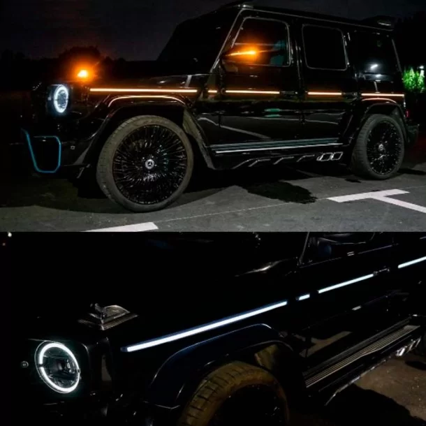 Side molding trims with LED lighting for Mercedes-Benz W463A W464 G-Class Mercedes-Benz, G-Class 2018+ (W463A), Decorative & Fun Side molding trims with LED lighting for Mercedes-Benz W463A W464 G-Class Mercedes-Benz, G-Class 2018+ (W463A), Decorative & Fun