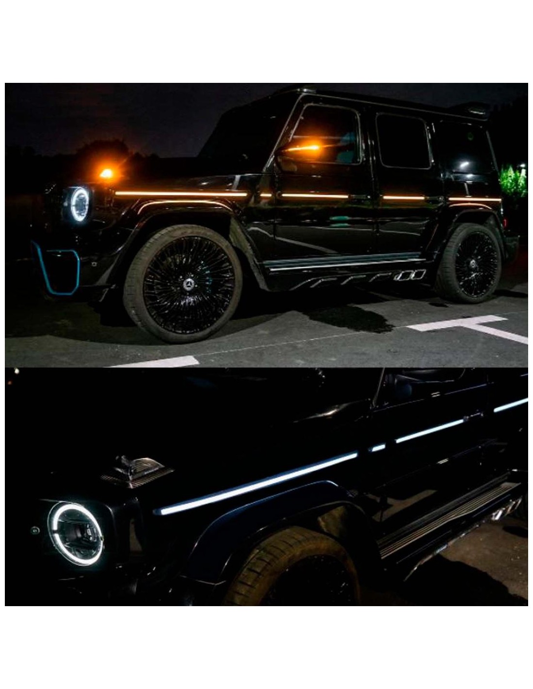 Molduras laterais com iluminação LED para Mercedes-Benz W463A W464 Classe G Mercedes-Benz, Mercedes-Benz G-Class 2018+ (W463A), 