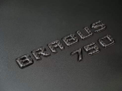  - Clase G W463a W464 - Brabus 750 emblema logo NEGRO metal con carbono para Mercedes-Benz W463A W464 G-Wagon, AMG SL 63 - 1 - B
