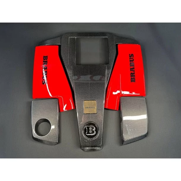  - Mercedes-Benz - Carbon AMG motordeksel met rood Brabus luchtfilter voor Mercedes G-Wagon W463 G63 - 1 - Koop de Carbon AMG-mo