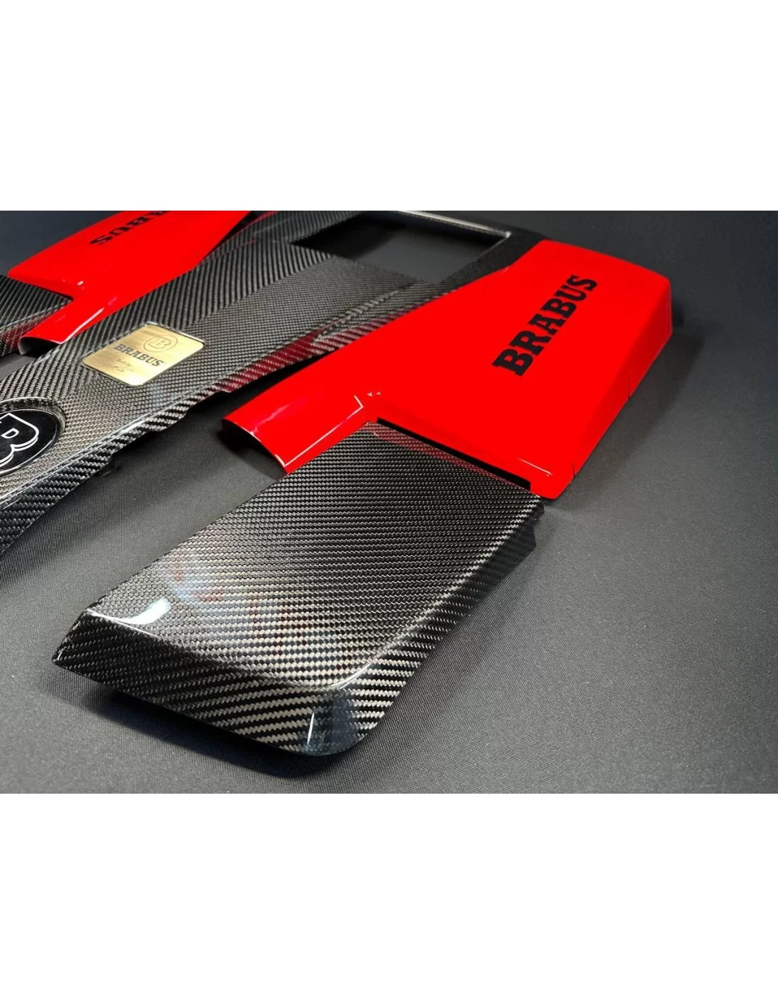 - Mercedes Benz - Cubierta del motor AMG de fibra de carbono con filtro de aire Brabus rojo para Mercedes G-Wagon W463 G63 - 3 - Mercedes Benz - Cubierta del motor AMG de fibra de carbono con filtro de aire Brabus rojo para Mercedes G-Wagon W463 G63 - 3
