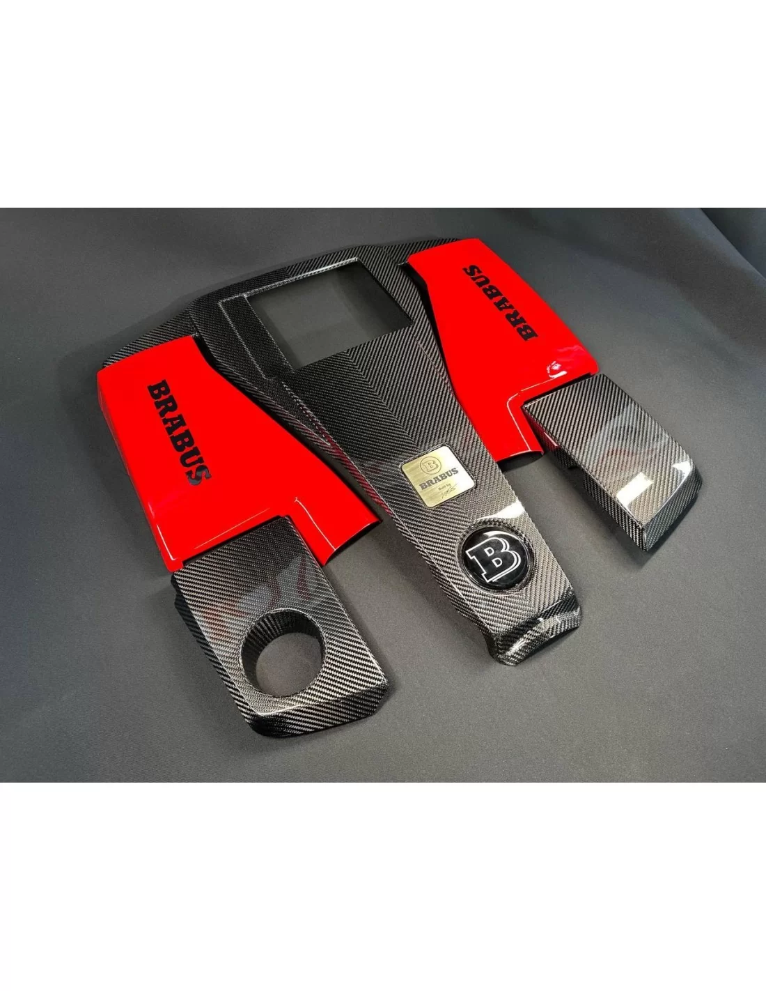 - Mercedes Benz - Cubierta del motor AMG de fibra de carbono con filtro de aire Brabus rojo para Mercedes G-Wagon W463 G63 - 5 - Mercedes Benz - Cubierta del motor AMG de fibra de carbono con filtro de aire Brabus rojo para Mercedes G-Wagon W463 G63 - 5