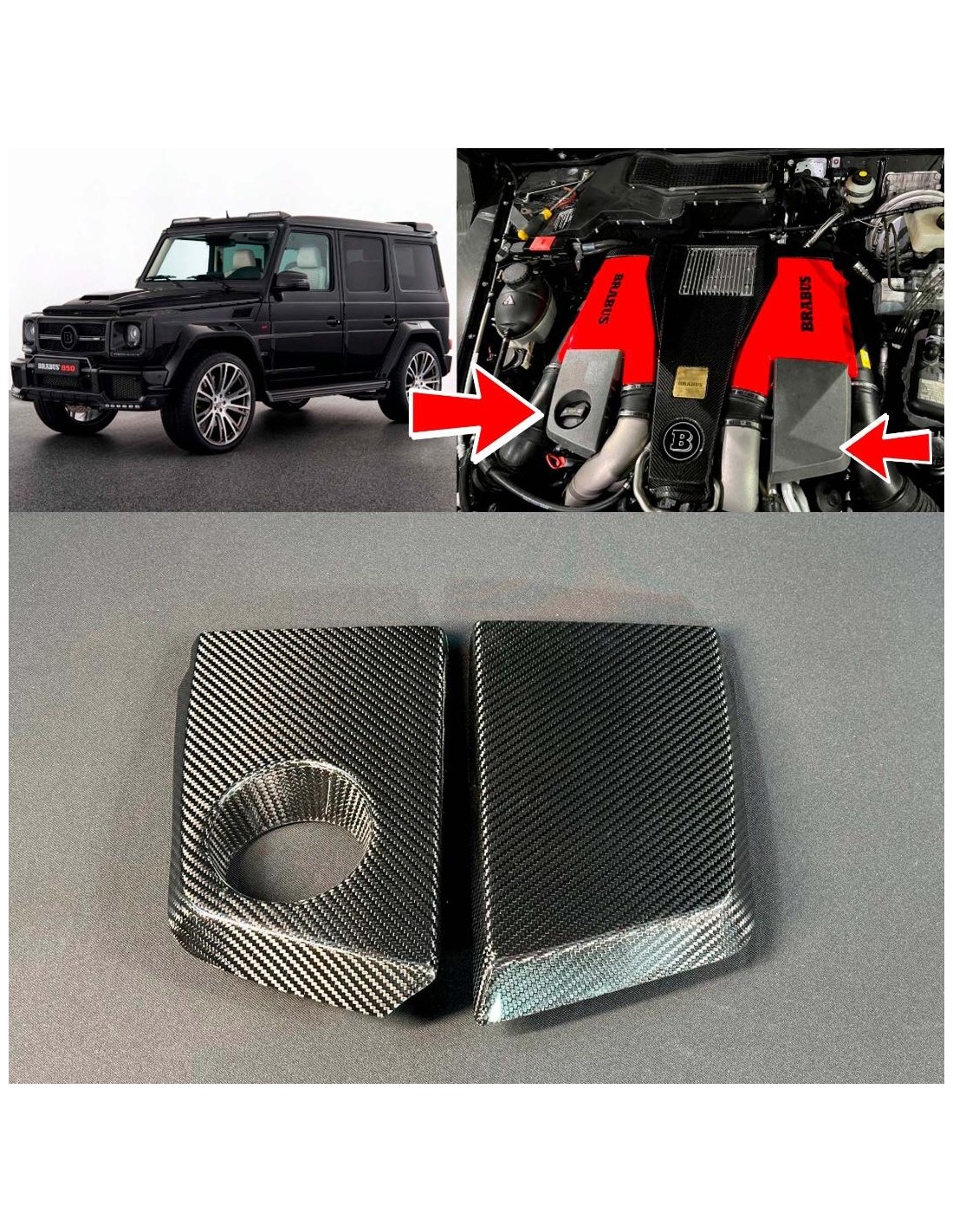  - Mercedes Benz - Garniture de moteur AMG en fibre de carbone pour Mercedes-Benz G-Wagon W463 G63 - 1 - Achetez la garniture de