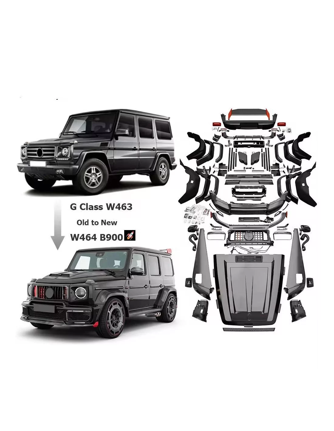  - Mercedes Benz - KIT COMPLETO Brabus Rocket G900 para Mercedes-Benz W463 - 1 - ¡Compre el KIT DE CARROCERÍA COMPLETA Brabus Ro