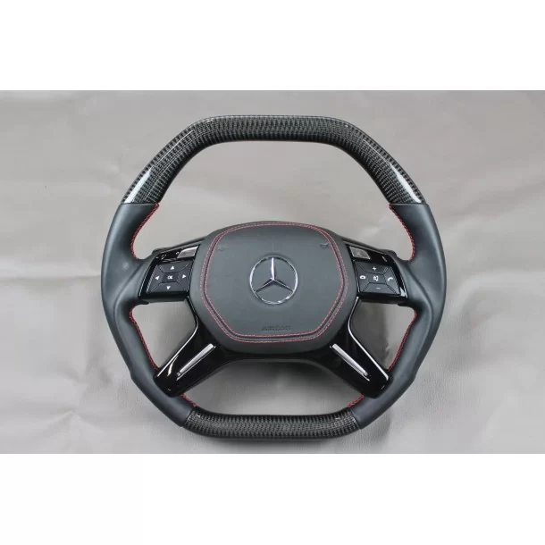  - Steering Wheels - メルセデスベンツ Gクラス GL ML W463 X166 W166 ステアリングホイール レザーカーボン - 1 - Steering Wheels メルセデスベンツ Gクラス GL ML W463 X166 W