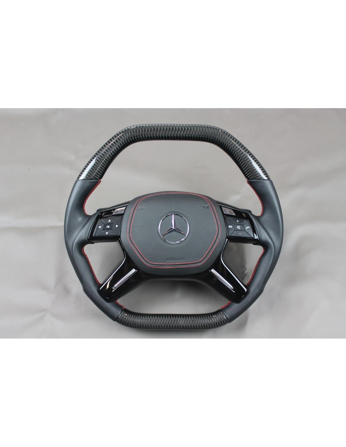  - Steering Wheels - Mercedes-Benz G-Class GL ML W463 X166 W166 Kierownica skórzano-węglowa - 1 - Mercedes-Benz G-Class GL ML W4