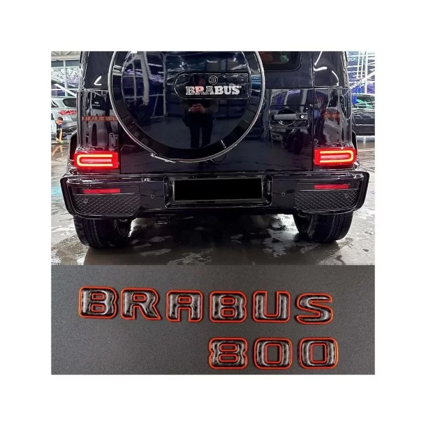 用于梅赛德斯-奔驰 W463A 的 Brabus 800 橙色碳纤维车标 Mercedes-Benz, Emblems, Mercedes-Benz G-Class 2018+ (W463A), 徽标和徽章, G-Class, 徽标和徽章, 梅赛德斯-奔驰