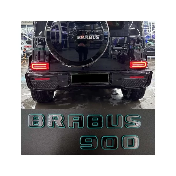用于奔驰 G 级 w463a w464 的金属色 Brabus 900 Tiffany 黑色徽章徽章套件 Mercedes-Benz, Emblems, Mercedes-Benz G-Class 2018+ (W463A), 徽标和徽章, G-Class