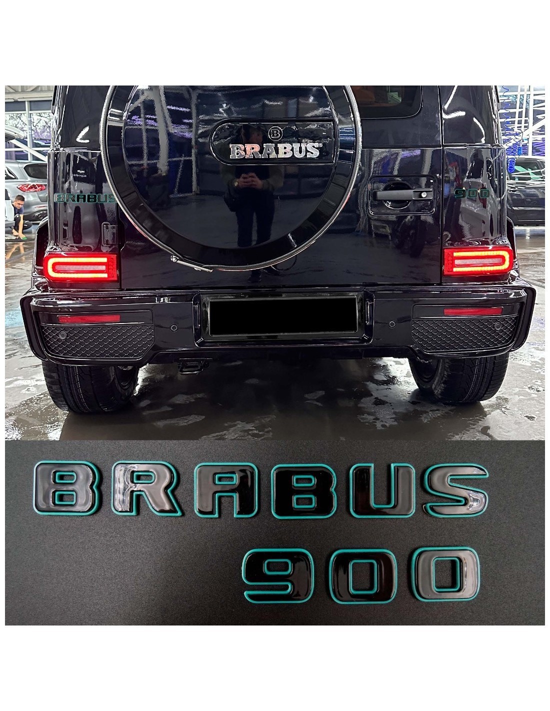 Metallic Brabus 900 Tiffany med svarta emblem märken uppsättning för Mercedes-Benz G-klass w463a w464 Mercedes-Benz, Emblems, Me