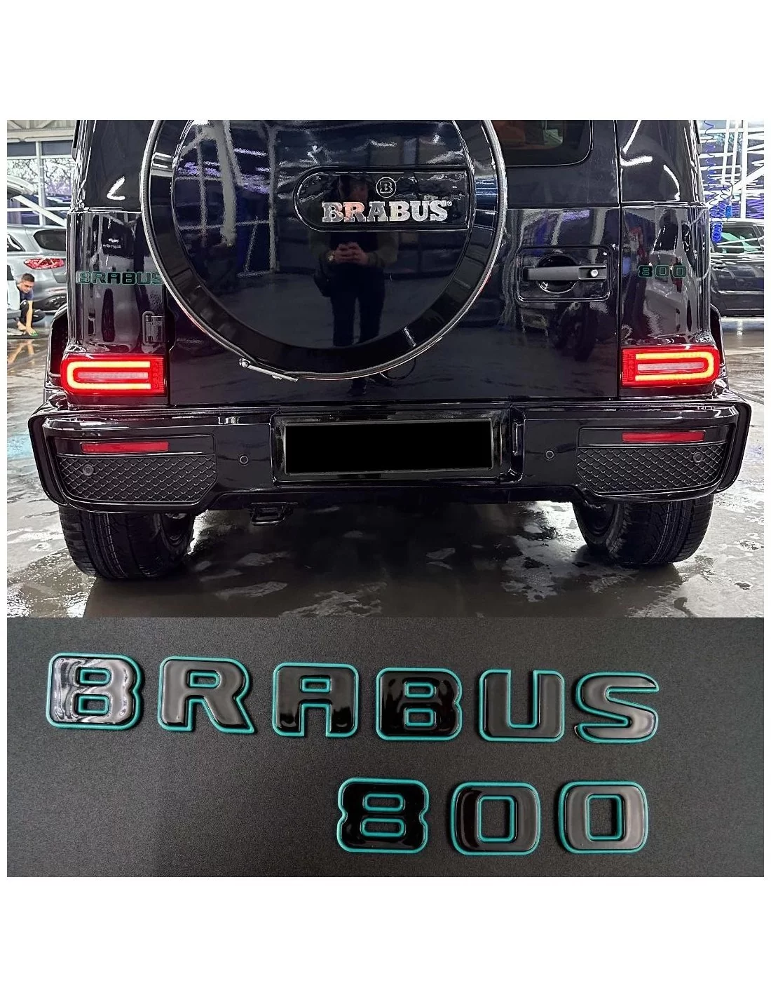 Set di stemmi Brabus 800 Tiffany metallizzato con emblemi neri per Mercedes-Benz Classe G w463a w464 Mercedes Benz, Emblems, G C