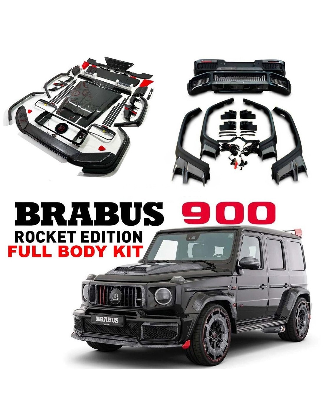 KIT DE CORPO COMPLETO Brabus Rocket G900 para Mercedes-Benz W463A W464 G Wagon 2019 2022 2023 Mercedes-Benz, Mercedes-Benz G-Cla