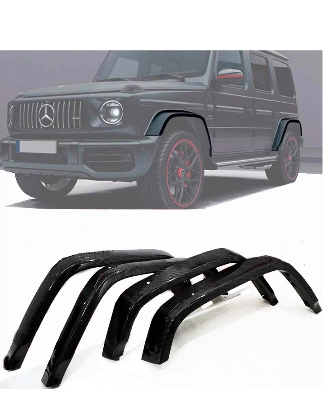  - Mercedes Benz - Guardabarros de fibra de carbono 12cm para Mercedes-Benz W463a W464 - 1 - ¡Comprar Guardabarros de Fibra de C