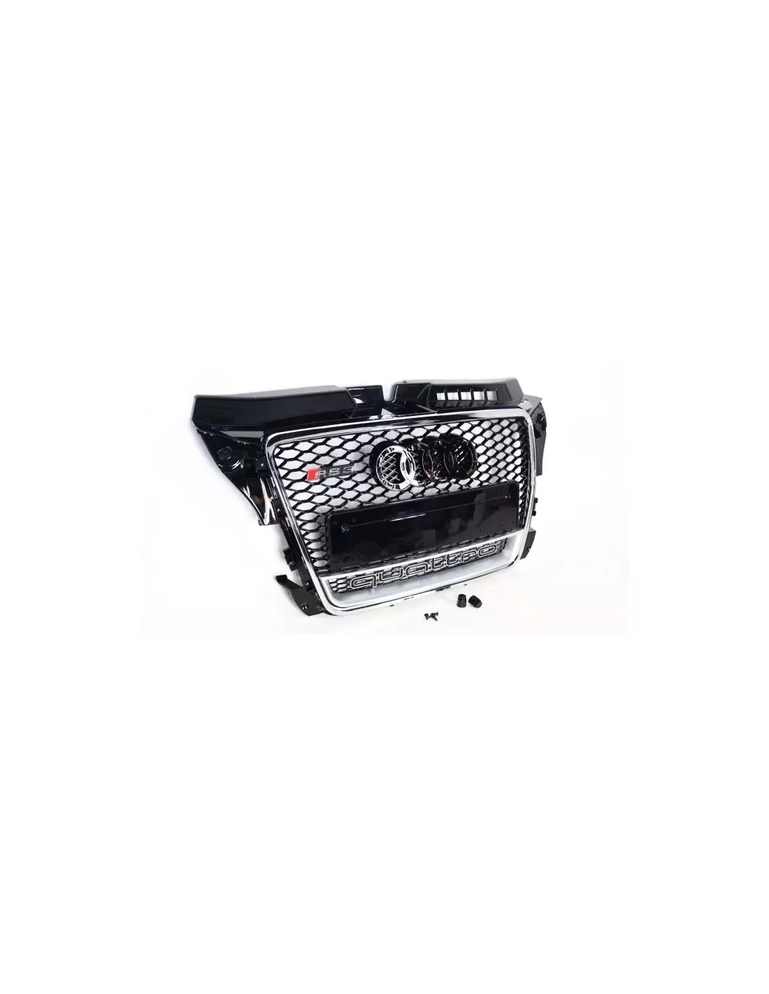 グリル アウディ A3 8P 2008-2012、スタイル RS3 クローム QUATTRO Audi, Audi A3 2008-2012 (8P), A3, Front Grille Audi