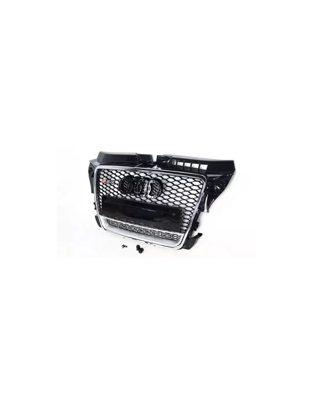 グリル アウディ A3 8P 2008-2012、スタイル RS3 クローム QUATTRO Audi, Audi A3 2008-2012 (8P), A3, Front Grille Audi
