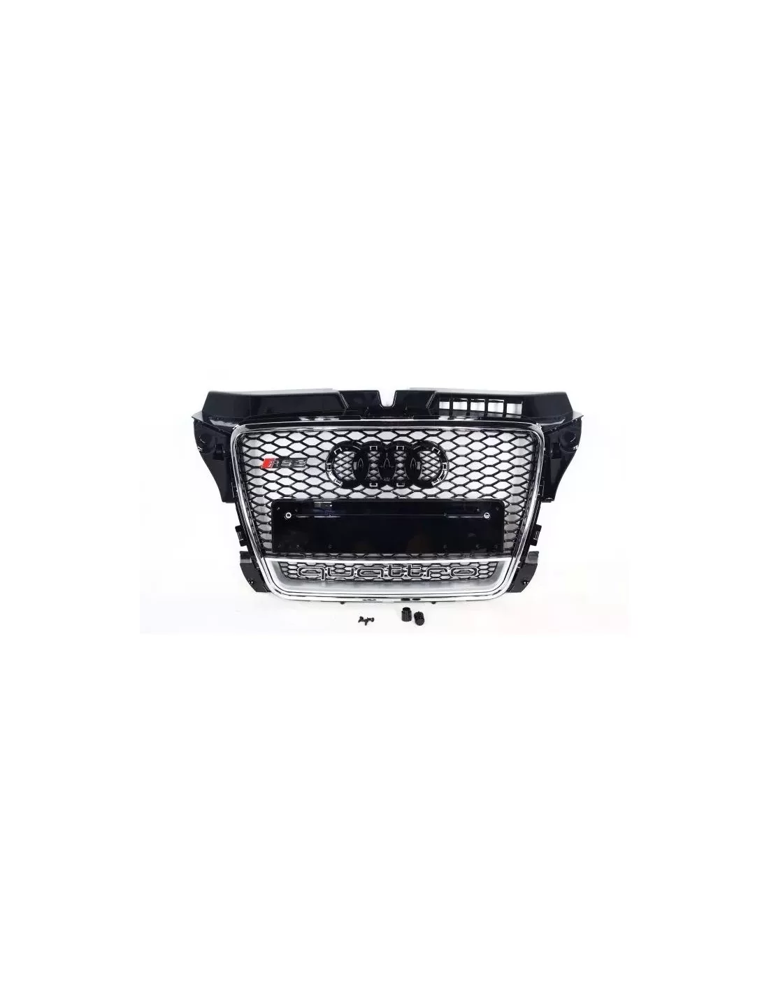 グリル アウディ A3 8P 2008-2012、スタイル RS3 クローム QUATTRO Audi, Audi A3 2008-2012 (8P), A3, Front Grille Audi