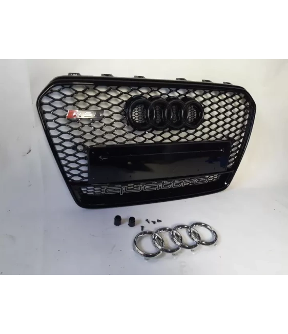 奥迪 A5 8T 2012-2015 RS5 黑色 Quattro 风格蜂窝状格栅 Audi, Audi A5 2011-2016 (8T) Audi