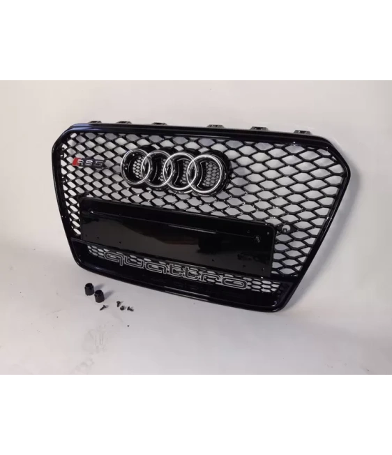 奥迪 A5 8T 2012-2015 RS5 黑色 Quattro 风格蜂窝状格栅 Audi, Audi A5 2011-2016 (8T) Audi