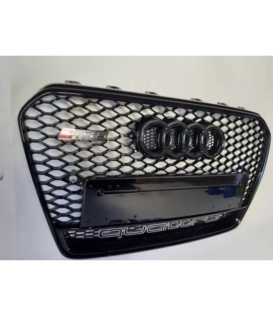 奥迪 A5 8T 2012-2015 RS5 黑色 Quattro 风格蜂窝状格栅 Audi, Audi A5 2011-2016 (8T) Audi