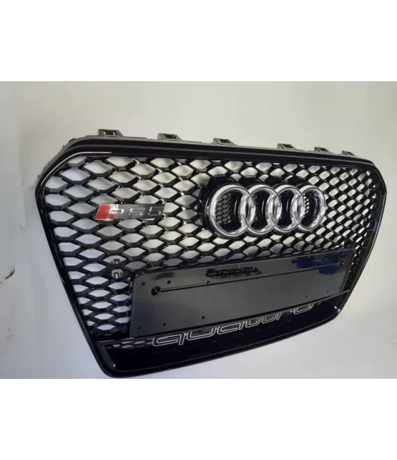 奥迪 A5 8T 2012-2015 RS5 黑色 Quattro 风格蜂窝状格栅 Audi, Audi A5 2011-2016 (8T) Audi