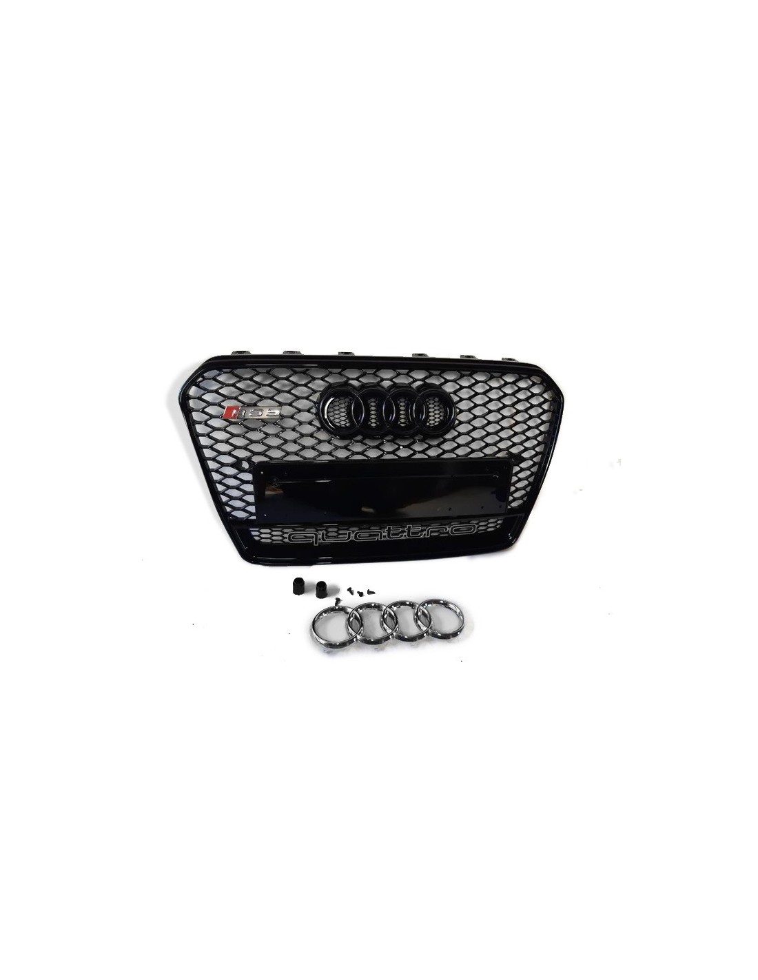 奥迪 A5 8T 2012-2015 RS5 黑色 Quattro 风格蜂窝状格栅 Audi, Audi A5 2011-2016 (8T) Audi