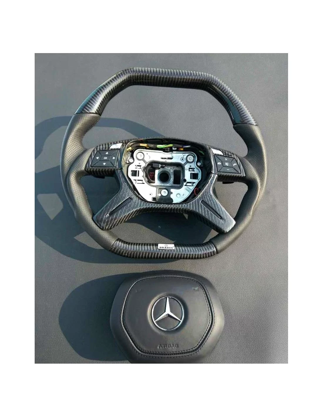  - Steering Wheels - Mercedes-Benz W463 W166 X166 W212 Volante em Couro Carbono - 5 - Comprar volante Mercedes-Benz W463 W166 X1