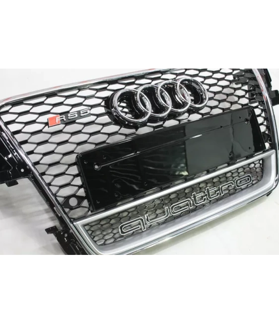 奥迪 A5 8T 2008-2011 格栅蜂窝状格栅 RS5 Chrome Quattro 前格栅 Audi, Audi A5 2007-2011 (8T) Audi