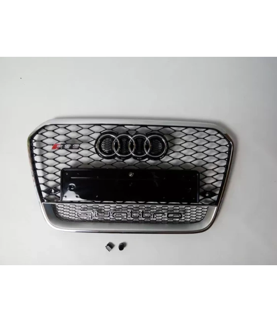  - Audi - Für Audi A6 C7 2012-2015 Grill Kühlergrill RS6 Quattro Optik Chrom - 3 - ❗️⭐️TOP ANGEBOT auf RS6 Chrome Quattro Style,