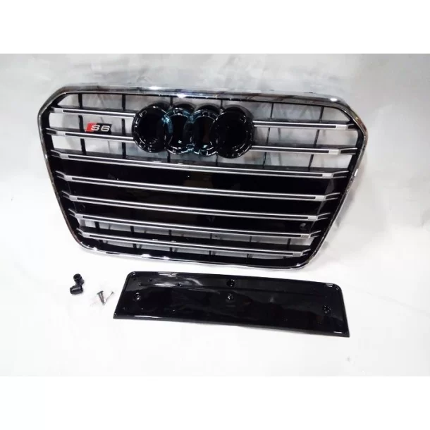  - Audi - Voor Audi A6 C7 2012-2015 Voorgrille Grill Radiator grille S6 optiek Chrome - 3 - ❗️⭐️TOP AANBIEDING op S6 Chrome Styl