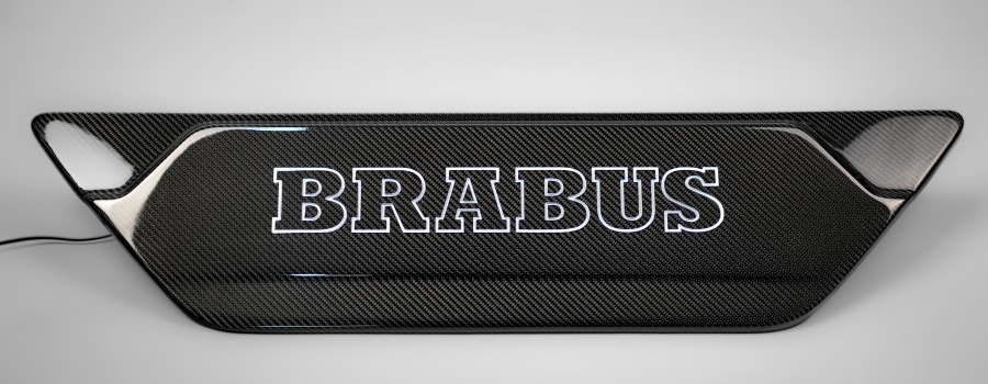 Carbon fiber LED BRABUS LOGO rear door attachment for Mercedes-Benz W463A G-Class